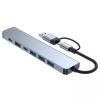 Multi Port USB USB-C Hub Aluminum Alloy 7 in 1 Adapter OTG Splitter 7 in 1 Adapter Type c 3.0 USB HUB for Laptop PC Computer